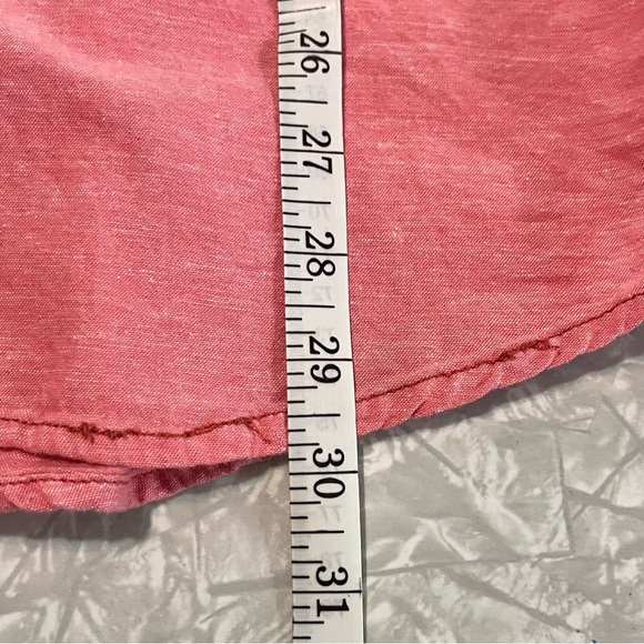 modern amusement shirt mens size large pink blue pocket cotton linen - Picture 7 of 9